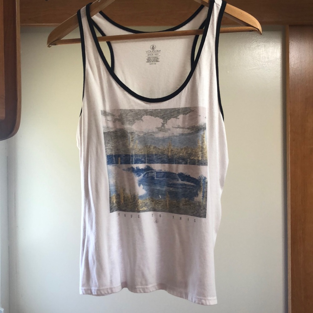 Volcom white Ringer Tank TRUE TO THIS  small